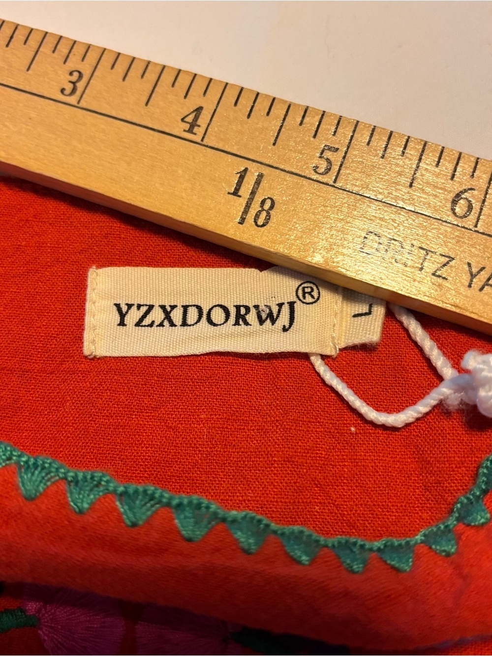 Embroidered Red Embroidered Mexican Women’s Dress SZ L - Picture 2 of 7